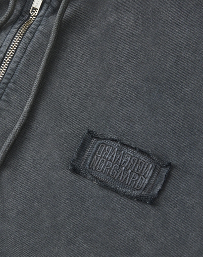 Mads Nørgaard - Compact Cotton Alpa Zip Hoodie - Asphalt